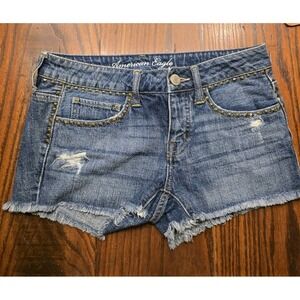American Eagle Studded Cutoff Jean Shorts‎ Size 0